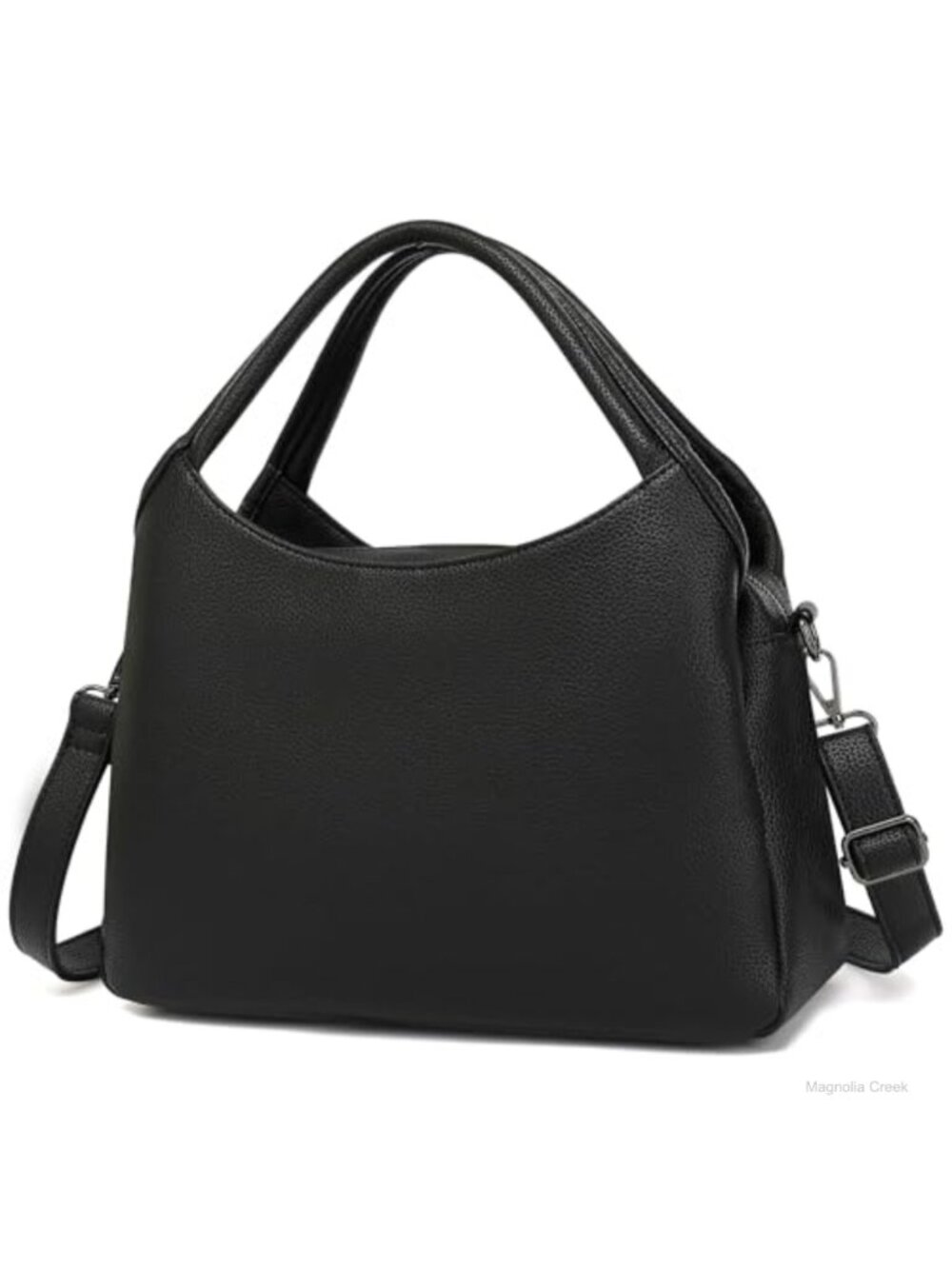 Vegan Leather Satchel Tote Shoulder Bag with Strap Medium Multi-Compartment